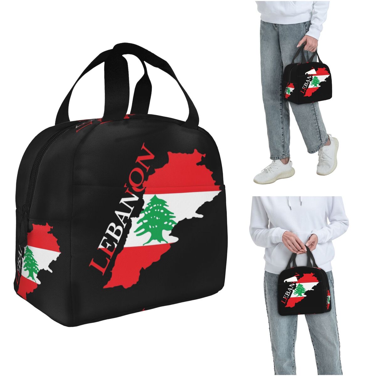 Women Bags Lebanon - Lebanon Flag Map Insulated Lunch Bag