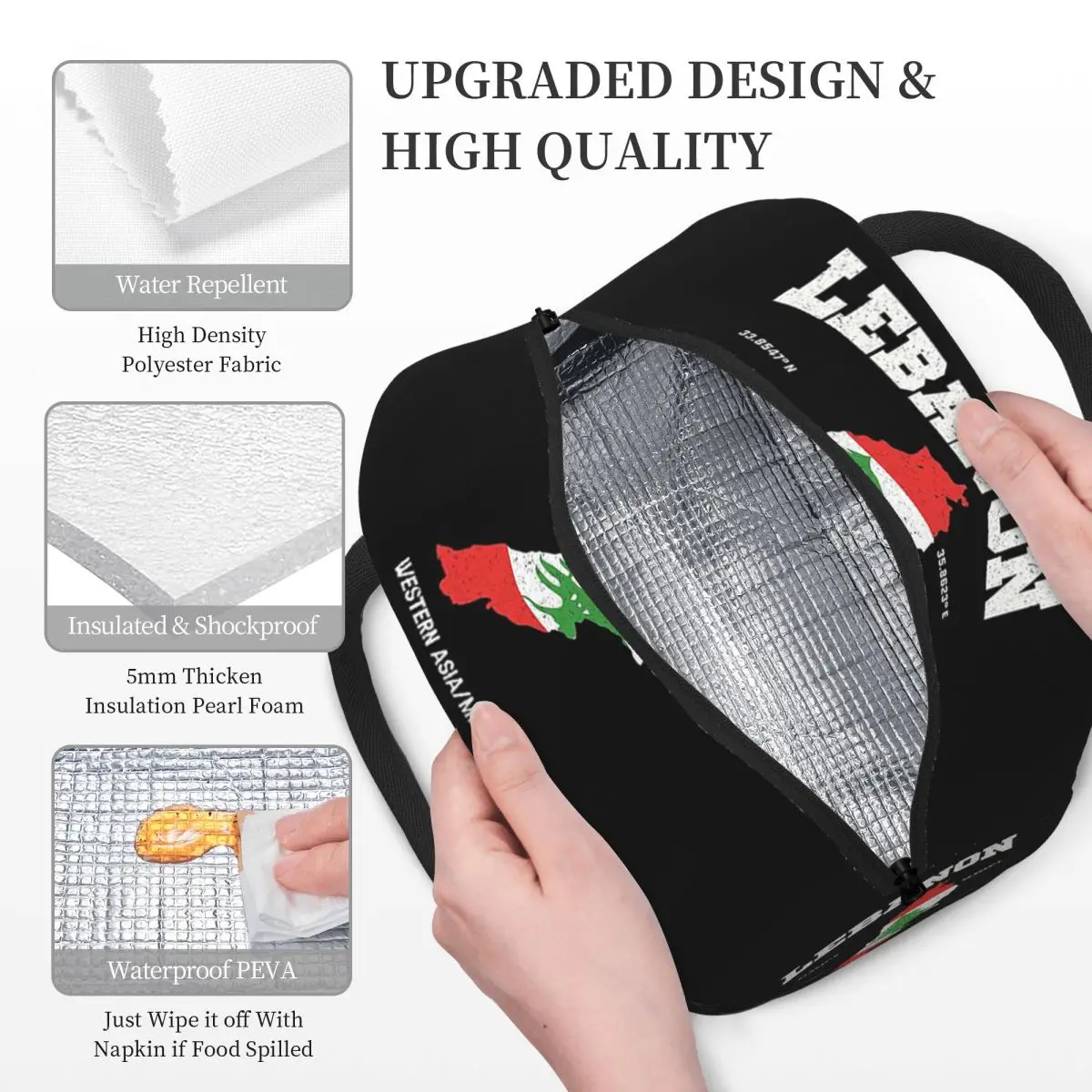 Lebanese Flag Map Lebanon Coor - Women Bags Lebanon 리뷰 및 가격