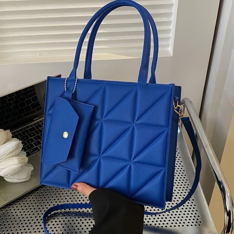 Stylish Quilted Tote Bag, Stru - Top Handle Structured 리뷰 및 가격