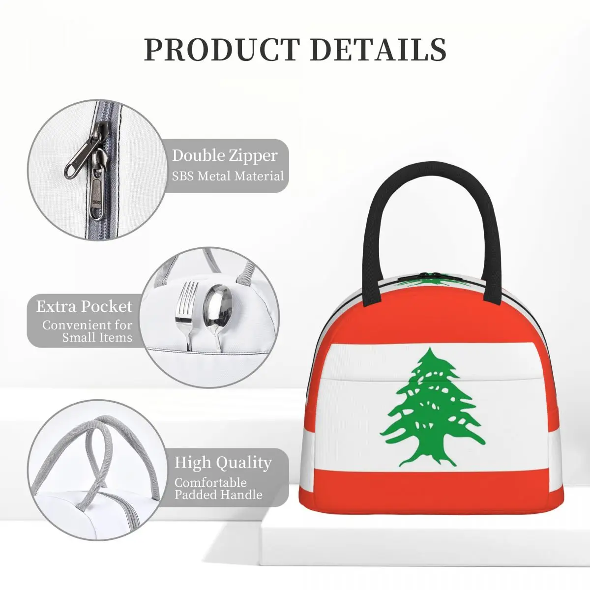 Lebanon Flag Lunch Bags Insula - Women Bags Lebanon 리뷰 및 가격