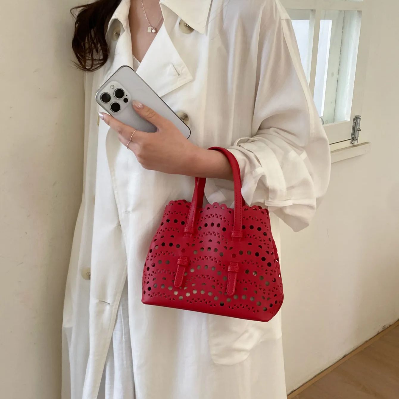 Red Hollow Printed Crossbody B - Women Bags For Work 리뷰 및 가격