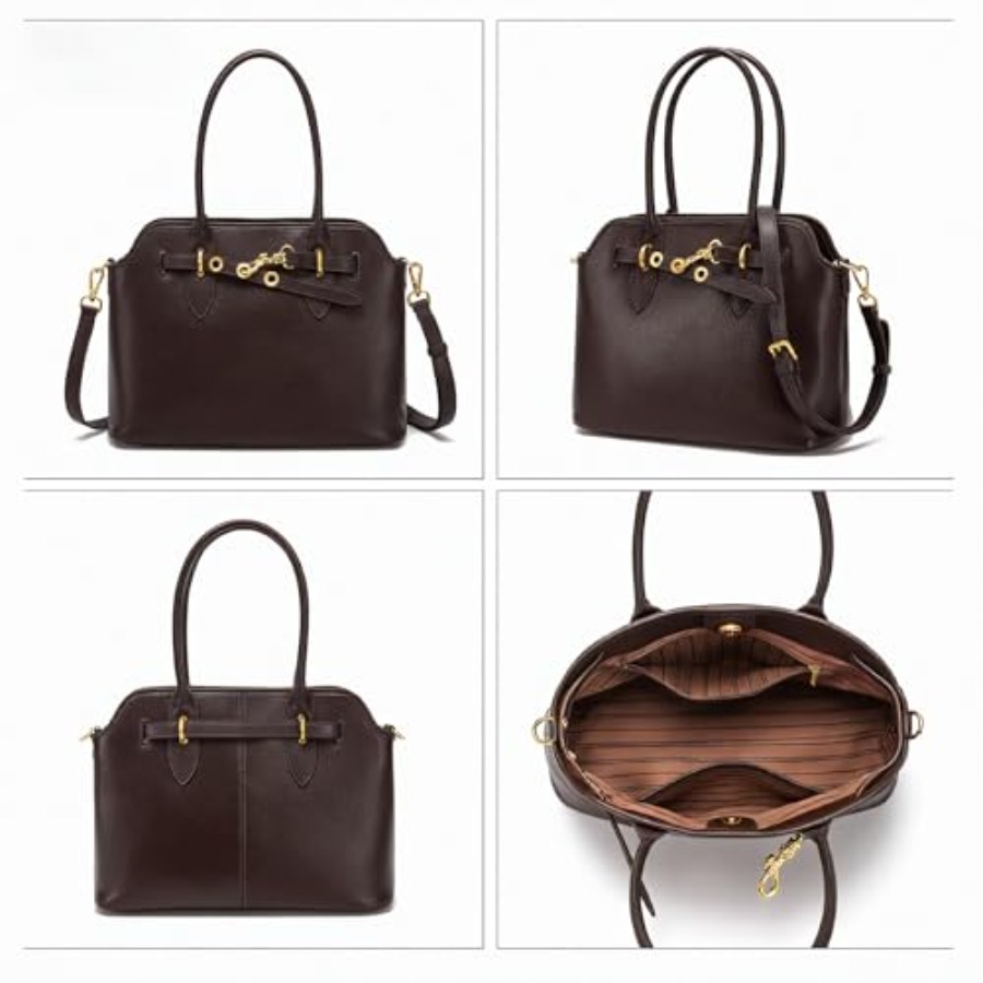 Genuine Leather Satchel Crossb - Top Handle Structured 리뷰 및 가격