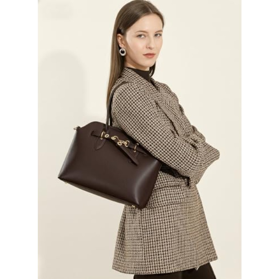 Genuine Leather Satchel Crossb - Top Handle Structured 리뷰 및 가격
