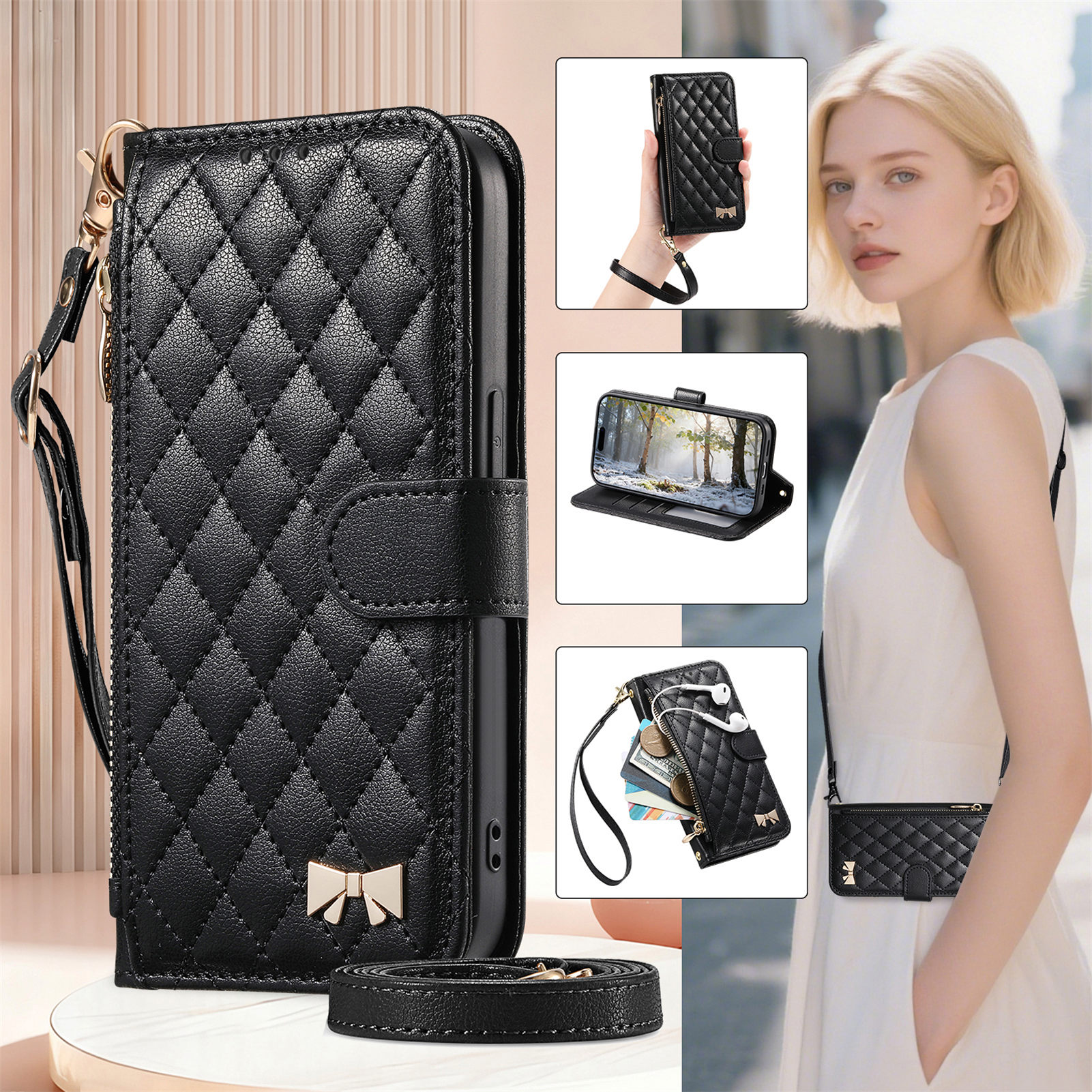 PU Leather Crossbody Flip Wall - Phone Bag Crossbody 리뷰 및 가격