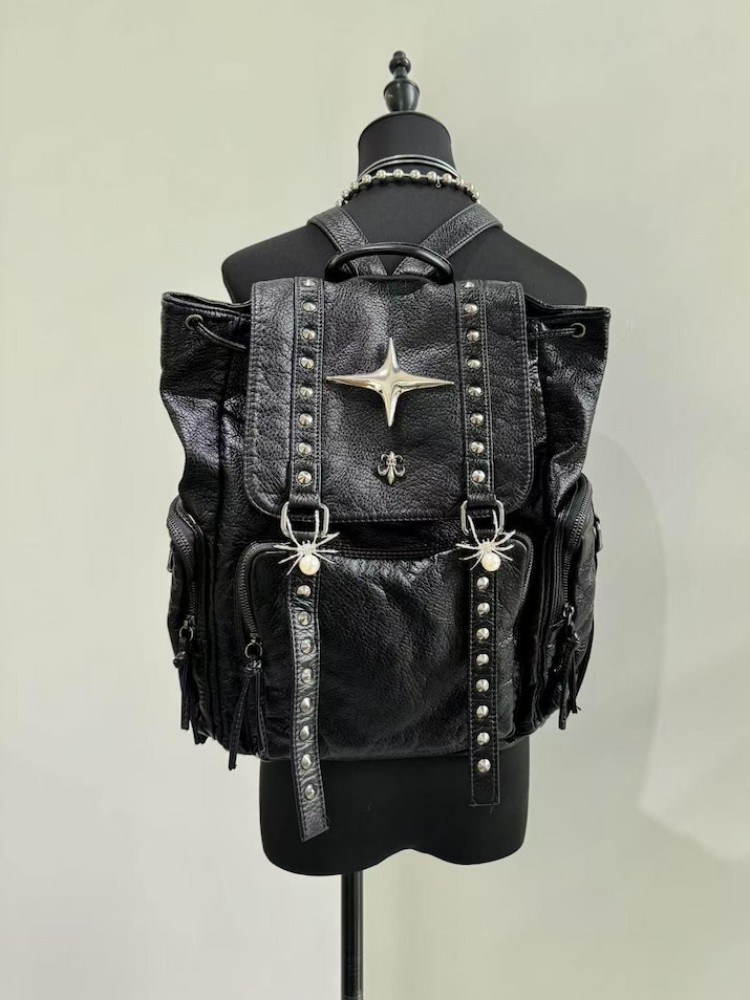 Gothic Punk PU Leather Shoulde - Women Bags Medium Size 리뷰 및 가격