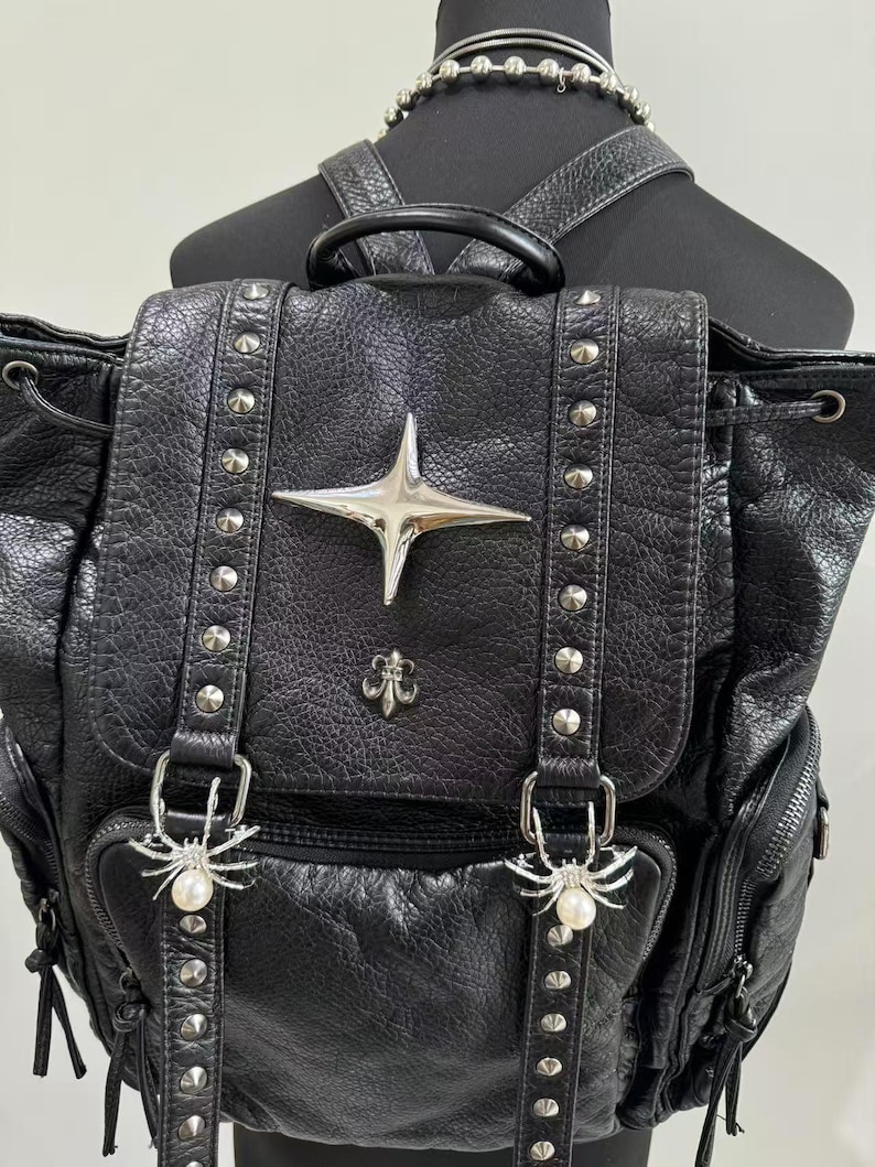 Gothic Punk PU Leather Shoulde - Women Bags Medium Size 리뷰 및 가격