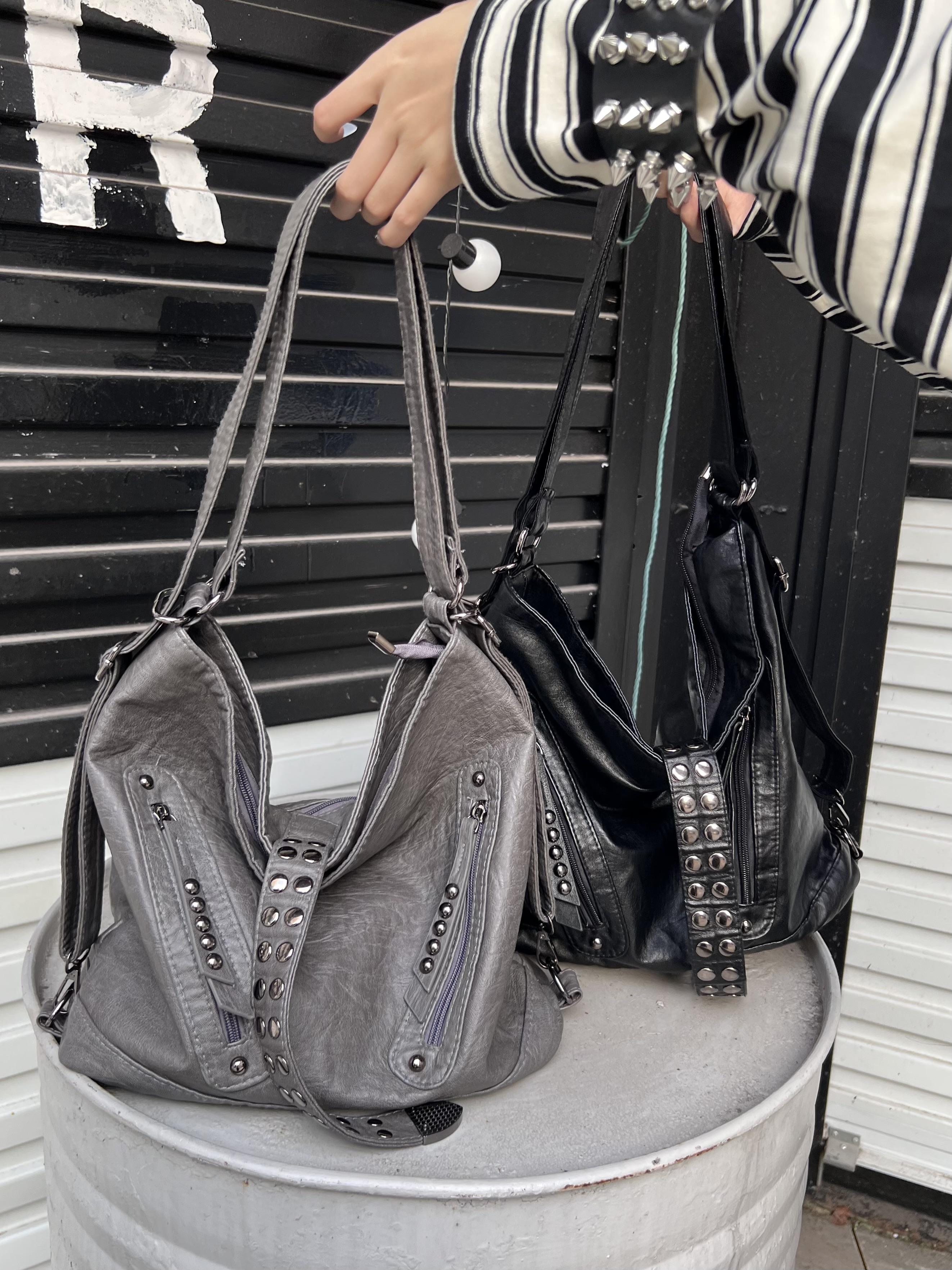 Retro Rivet Spice Girl Handbag - Women Bags Medium Size 리뷰 및 가격