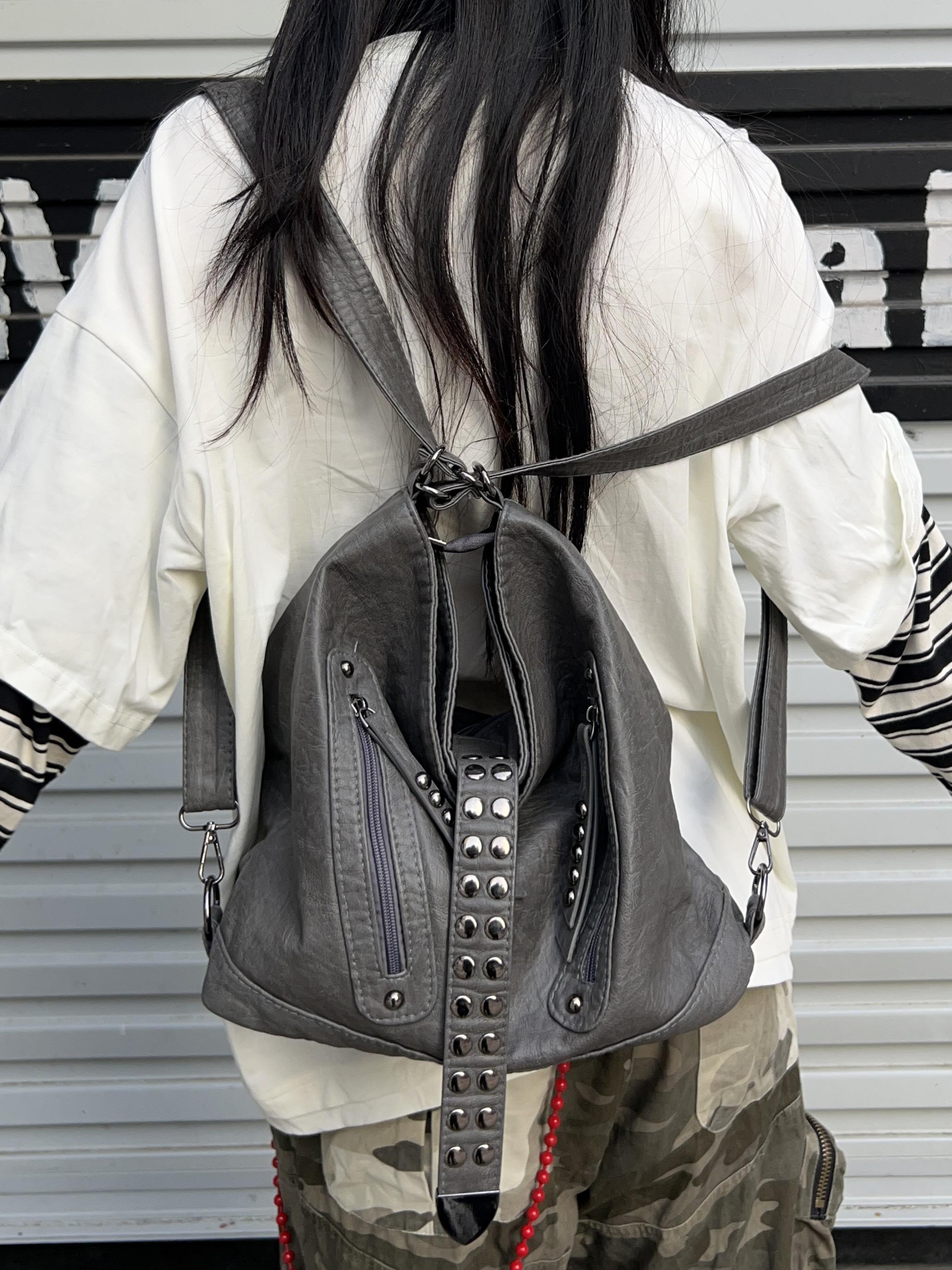 Retro Rivet Spice Girl Handbag - Women Bags Medium Size 리뷰 및 가격