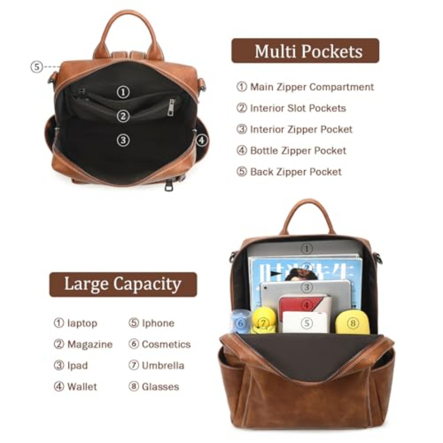 Leather Backpack Purse for Wom - Women'S Work Bags Designer 리뷰 및 가격